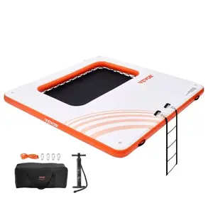 Quai Flottant Gonflable-Vevor-3,04x3,0 M Plate-Forme De Quai Gonflable Avec Piscine En Maille Trampoline 1,21x2,13 M pas cher