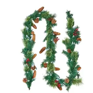 VEVOR Guirlande de Noël Pin Artificiel Lumineuse avec Baies Pommes de ... pas cher