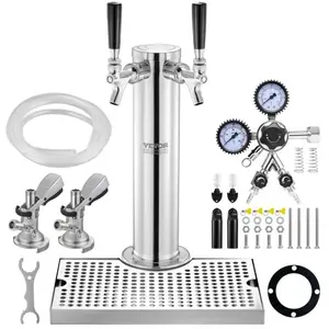 VEVOR Kit Colonne à Bière Double Robinet, Distributeur de Bière Boisso... pas cher