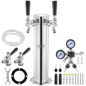 VEVOR Kit Colonne à Bière 2 Robinets, Distributeur de Bière Boisson en... pas cher