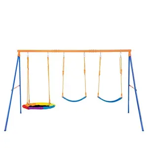 Comparateur de prix : VEVOR Ensemble Portique Balançoire de Jardin avec 1 Nacelle 2 Sièges à Ceinture