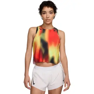 Debardeur nike dri fit adv aeroswift crop rouge jaune noir pas cher