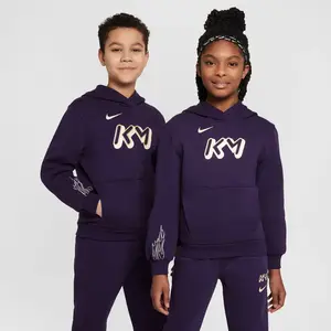 Nike Sweat à capuche de foot Kylian Mbappé Club Fleece pour ado - Pourpre S HQ3685-585 pas cher