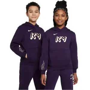 Nike Sweat à capuche de foot Kylian Mbappé Club Fleece pour ado - Pourpre M HQ3685-585 pas cher