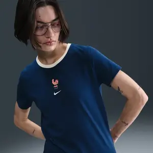 T-shirt Nike Football FFF pour femme - Bleu S (FR 38-40) HQ8455-492 pas cher