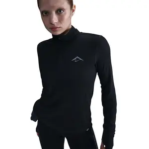 Comparateur de prix : Nike Trail 1/4 Zip vêtement running femme Noir S