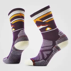Smartwool - Hike Light Cushion Mountain Moon Crew - Chaussettes randonnée femme Purple Iris - L (42 - 45)