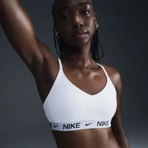 Nike Bra W NK DF Indy LGT SPT Bra, White/Black, FD1062-101, 2XS pas cher