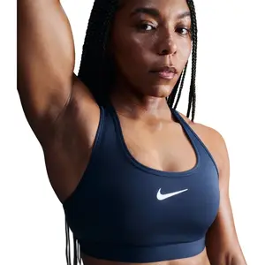 Nike Bra W NK Swsh Med SPT Bra, Armory Navy/White, DX6821-478, L