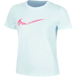 Nike Dri-Fit One Swoosh Maillot De Course Femmes - Bleu Clair, Taille M pas cher