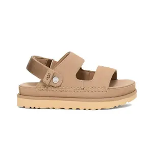 Comparateur de prix : Ugg - Sandales compensées en daim - W Goldenstar Glide Sand pour Femme - Taille 5 US