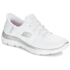 Chaussures Skechers Summits Diamond Dream Slip-ins blanc argent femme - 37 pas cher