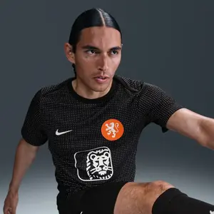 Haut de foot à manches courtes d'avant-match Nike Dri-FIT Pays-Bas Aca... pas cher