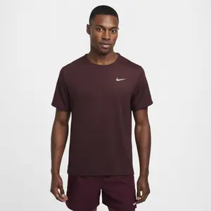 Nike Dri-Fit Miler Maillot De Course Hommes - Rouge Foncé, Taille L