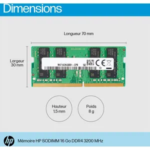 Comparateur de prix : HP - DDR4 - module - 16 Go: 1 x 16 Go - SO DIMM 260 broches - 3200 MHz - 1.2 V