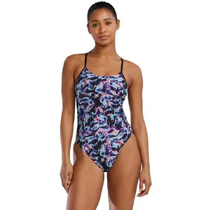 Maillot de bain TYR Durafast Elite Cutoutfit une pièce bleu noir lilas femme - 38 pas cher