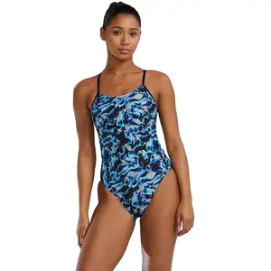 Maillot de bain TYR Durafast Elite Cutoutfit une pièce bleu clair femme - 26 pas cher