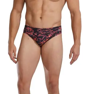 Maillot de bain TYR Durafast Elite Brief Energia noir rouge - 36 pas cher