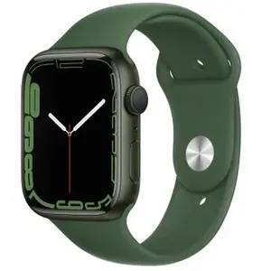 Apple Watch Series 7 GPS, boîtier Aluminium Vert 45mm avec Bracelet Sport Trèfle
