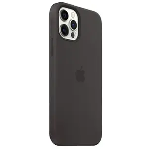 Apple Coque en Silicone avec MagSafe (pour iPhone 12, 12 Pro) - Noir pas cher