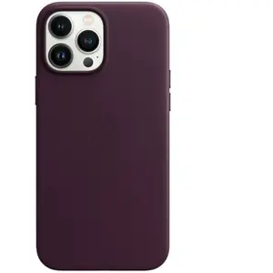 Coque Leather MagSafe Apple iPhone 13 Pro Max - Dark Cherry pas cher