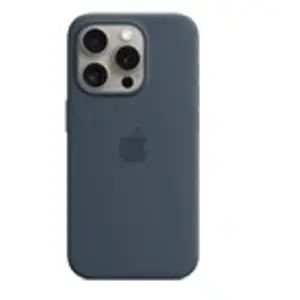 Apple Coque en silicone avec MagSafe pour iPhone 15 Pro Bleu orage