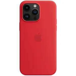 Apple Silicone Backcover MagSafe pour Apple iPhone 14 Pro Max - Rouge pas cher