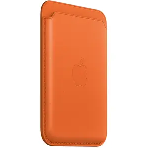 Apple Porte-cartes en cuir avec MagSafe pour Apple iPhone - Orange pas cher