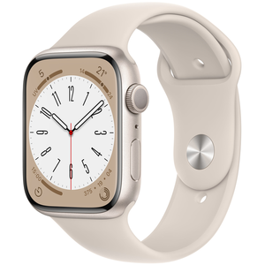 Montre connectée APPLE WATCH 45MM Alu/Lumière Stellaire Series 8 TU pas cher
