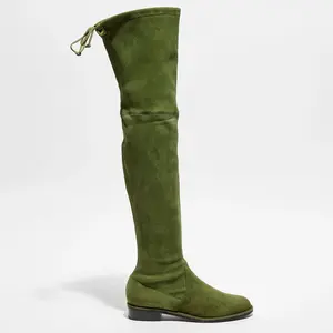 Stuart Weitzman - Cuissardes en Velours de Cuir Lowland vertes T.40Vendu parbazarchic