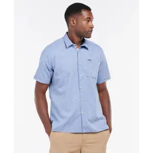 Barbour Nelson S/S Summer Shirt - Chemise homme Blue XXL pas cher
