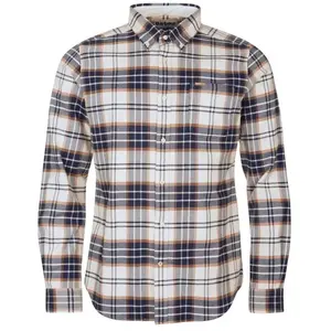 Comparateur de prix : Barbour Portdown Tailored Long-Sleeved Shirt - Chemise homme Ecru S