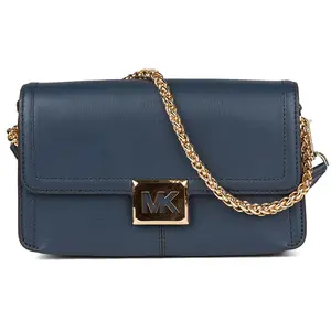 Michael Kors - Sac bandoulière en Cuir Sonia East West bleu marine - 2... pas cher