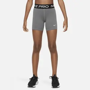 Nike Fille Np Df 3in Short UPPER THIGH LENGTH TIGHT, Carbon Heather/White, 12-13 Ans EU