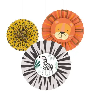 Comparateur de prix : 3 rosettes carton safari nature faune sauvage - amscan 9909361