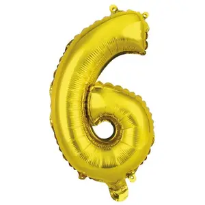 Comparateur de prix : Amscan Ballon Aluminium 40 cm :  Chiffre 6 - Doré