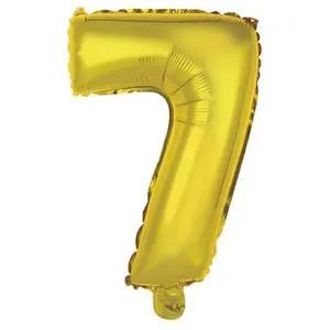 Comparateur de prix : RueDeLaFete Ballon Aluminium 40 cm : Chiffre 7 - Doré
