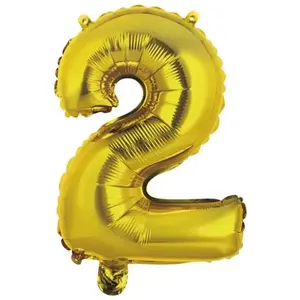 Comparateur de prix : Amscan Ballon Aluminium 40 cm :  Chiffre 2 - Doré