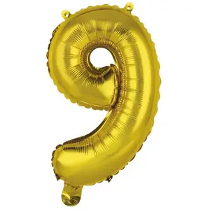 Comparateur de prix : Amscan Ballon Aluminium 40 cm :  Chiffre 9 - Doré
