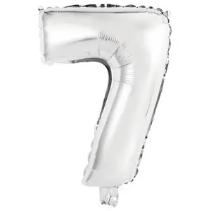 Comparateur de prix : Amscan Ballon Aluminium 40 cm :  Chiffre 7 - Argent