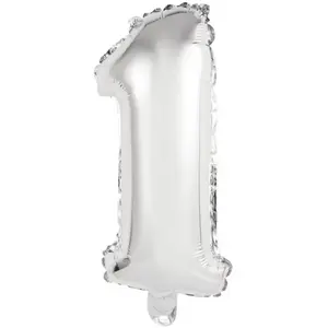 Amscan RueDeLaFete Ballon Aluminium 40 cm : Chiffre 1 - Argent pas cher