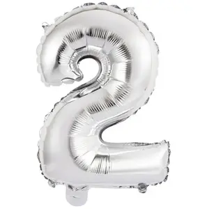 Comparateur de prix : RueDeLaFete Ballon Aluminium 40 cm : Chiffre 2 - Argent