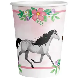 RueDeLaFete 8 Gobelets papier Beautiful Horses 250 ml pas cher