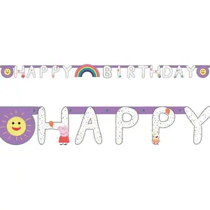 Comparateur de prix : Amscan guirlande Happy Birthday Peppa Pig Purple 170 cm