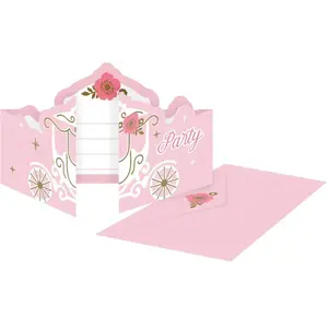 Comparateur de prix : Amscan LOT 8 Cartes invitation + Enveloppes Princesse d'un jour - Amscan