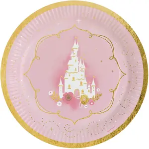 Amscan 8 Assiettes en carton - Princesse d'un jour - 22.8 cm pas cher