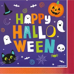 Comparateur de prix : Amscan 9907444 - Serviettes de table Halloween Friends Party - Lot de 16