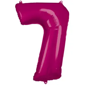 Amscan Ballon Aluminium 86 cm : Chiffre 7 - Rose Fushia pas cher