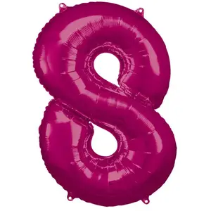 Comparateur de prix : Amscan Ballon Aluminium 86 cm : Chiffre 8 - Rose Fushia
