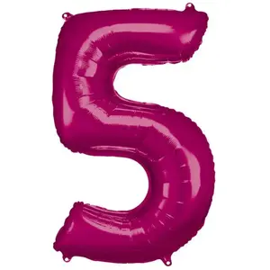 Amscan Ballon Aluminium 86 cm : Chiffre 5 - Rose Fushia pas cher